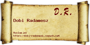 Dobi Radamesz névjegykártya